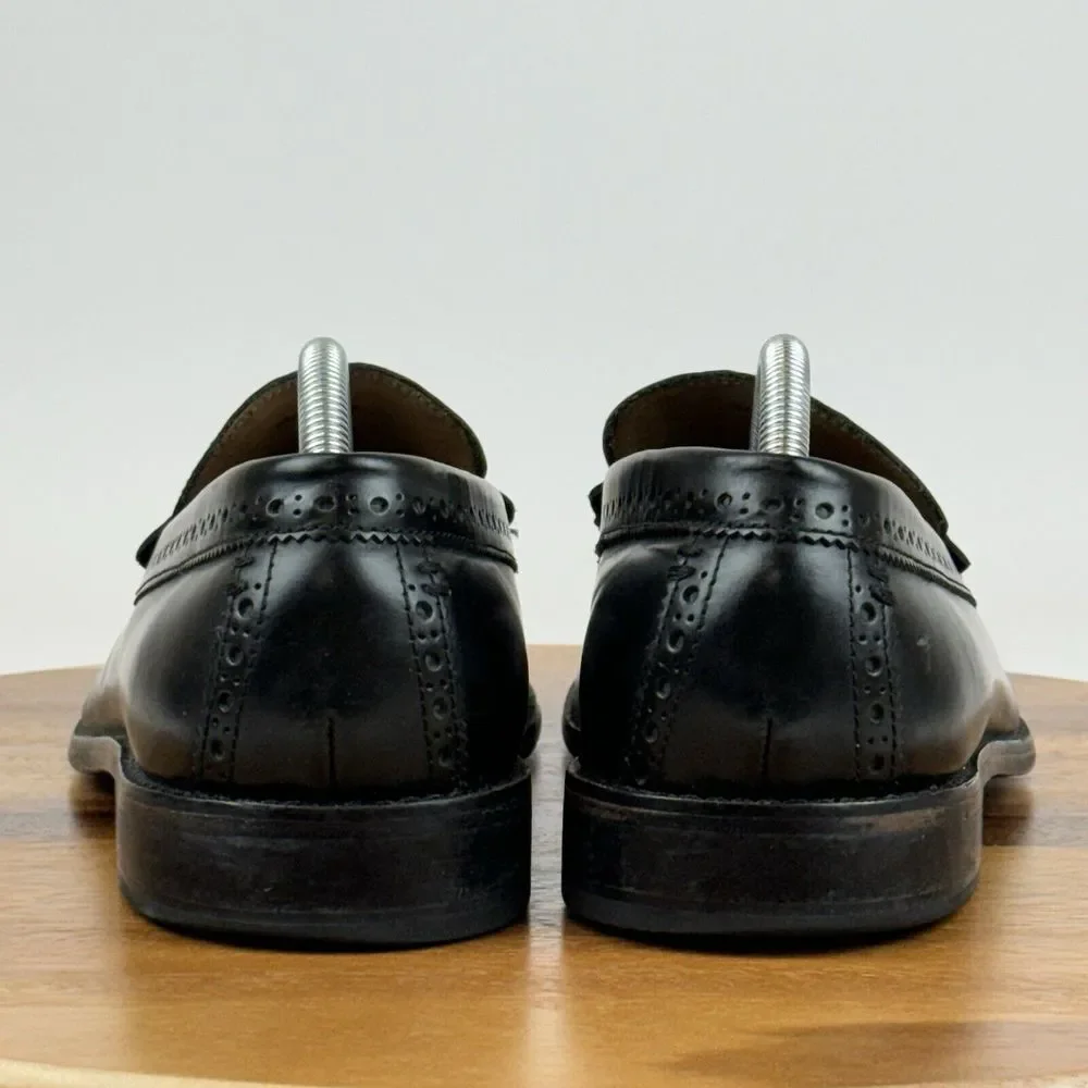 Mens Cole Haan Giraldo Grand II Black Leather Pinch Penny Loafers‎ Size 10 M GUC